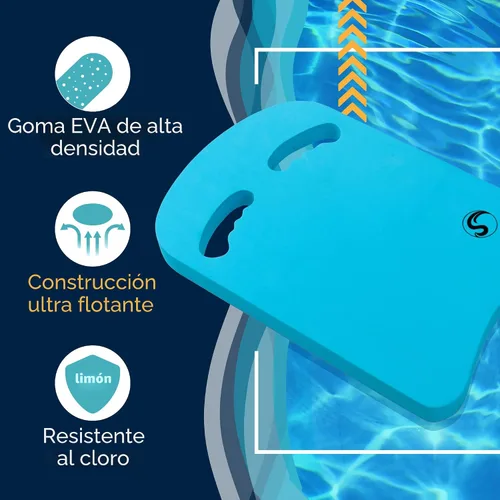 Vista 3 de Sunlite Sports Swimming Kickboard - One Size Fits All - A Great Training Aid for Children and Adults Ergo Aqua Blue