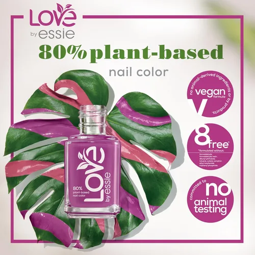 Vista 4 de LOVE by essie Esmalte de uñas, 80% a base de plantas, calidad de salón, vegano, blanco, Blessed Never Stressed, 0.46 onzas líquidas