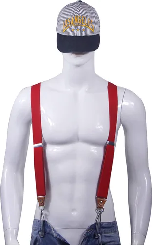 Vista 3 de Tirantes para hombre con 3 ganchos giratorios para cinturón de 1.4 pulgadas de ancho, tirantes ajustables resistentes