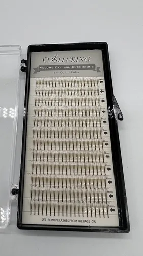 Vista 2 de Alluring Pestañas mixtas de volumen marrón surtido 5D, abanicos de pestañas C rizo C 0.003 in de grosor, extensión de pestañas