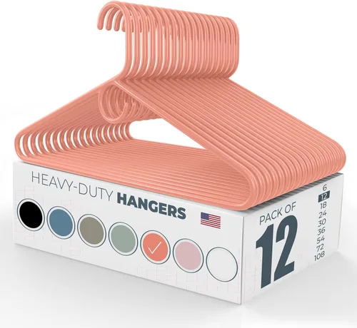 Vista 51 de Neaties Paquete de 6 perchas de ropa resistentes, fabricadas en los Estados Unidos, perchas de plástico de capacidad de 8 libras para ropa