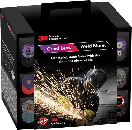 Vista 5 de 3M Grind Less Weld More Kit promocional 67115, discos de 4-1/2 pulgadas, kit de soldadura de 16 piezas para cortar, moler, mezclar, acabar, eliminar