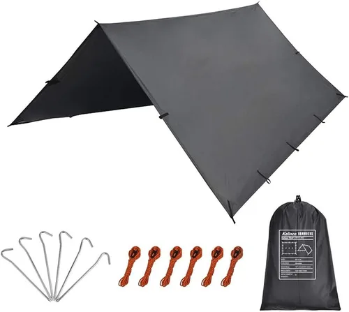 KALINCO Lona de Tienda de Campaña, Lona de Picnic para Camping, Hamaca de Lona de Tienda de Campamento, Lona Impermeable de PU, Lona de Refugio de