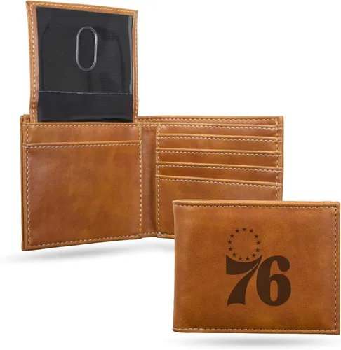 Vista 54 de Rico Industries - Cartera de diseño delgado con grabado láser de la NBA, cartera con grabado láser estilo billetera - Gran regalo