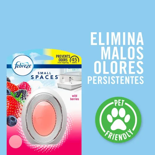 Vista 4 de Febreze Ambientador para espacios pequeños, bayas silvestres, luchador de olores fuertes (1 unidad)