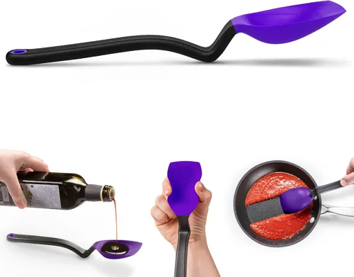 Vista 8 de Dreamfarm Supoon - Cuchara de silicona antiadherente para raspar, servir, cocina, mide 0.2 fl oz de cucharadita y 0.5 fl oz cucharadas - 11