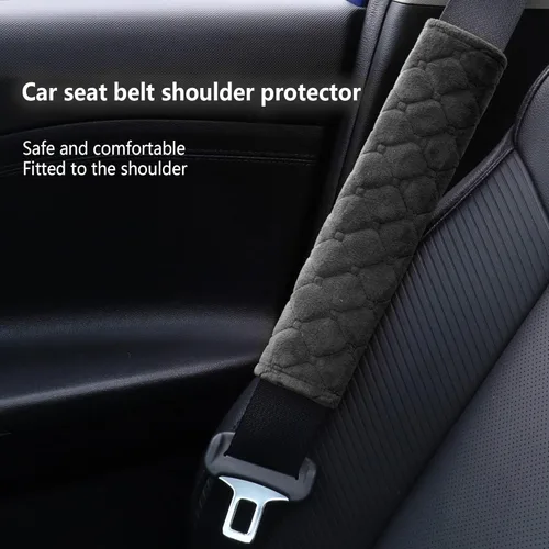 Vista 4 de Turcee 2 PCS fundas para cinturón de seguridad de automóvil, cojín suave para cinturón de seguridad, antifricción para una conducción cómoda