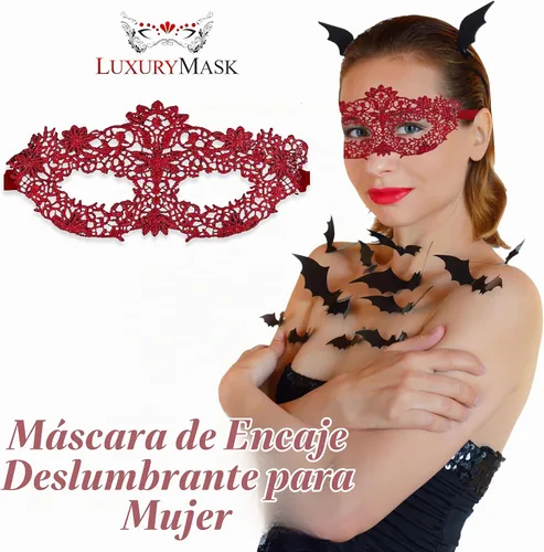 Vista 7 de Masquerade Mask For Women Lace Masquerade Mask for Masquerade Party, Proms, Venetian Party, Mardi Gras, Halloween & Cosplay Ana Bg Pluma de Pavo Real