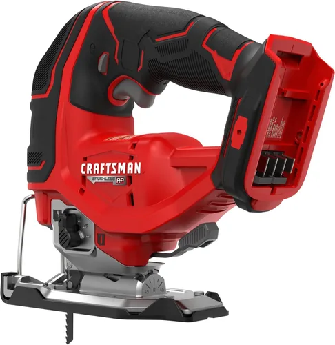 Vista 2 de CRAFTSMAN V20 RP - Sierra de calar inalámbrica, 3 ajustes orbitales, hasta 3,200 SPM, velocidad variable sin llave, solo herramienta (CMCS650B)