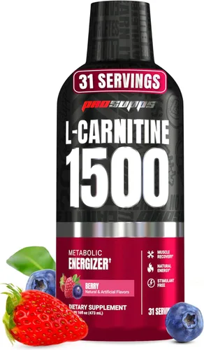 PROSUPPS L-Carnitine 1500 inyecciones líquidas sin estimulantes para hombres y mujeres, bebida de entrenamiento energizante metabólico para el