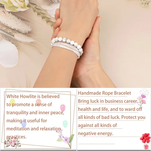 Vista 318 de LPBeads Pulsera de piedra natural hecha a mano de tamaño ajustable