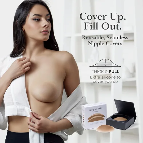 Vista 2 de NIPPIES Fundas extra para pezones para mujer, pastigos adhesivos de silicona, talla única