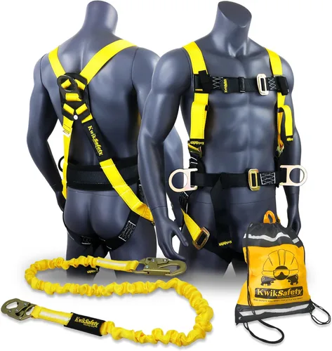 Vista 5 de KwikSafety - Charlotte, NC - HURRICANE Safety Harness [3 D-RINGS, BACK SUPPORT] ANSI Tested OSHA Compliant