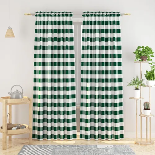 Vista 29 de Cortinas de cuadros de búfalo de 45 pulgadas de largo, color beige y blanco, a cuadros, para cocina, sala de estar, dormitorio, bolsillo para barra