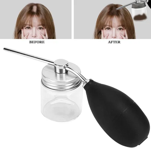 Vista 6 de Fibras capilares negras, aplicador de spray de fibra para el cabello, botella para engrosar el cabello, bomba de fibra de construcción, atomizador