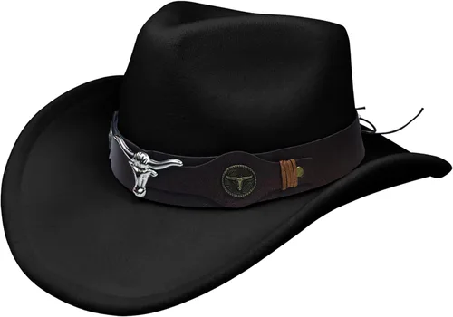 thuizen Men's Modern Fedora Pinch Crown Rolled Cowboy Hat