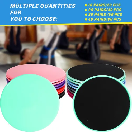 Vista 2 de Jenaai Core Sliders - Discos deslizantes de ejercicio a granel, regalos para clases de entrenamiento grupal, control deslizante de fitness