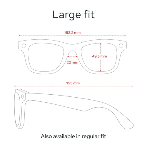 Vista 8 de Ray-Ban Meta (Gen 1), Wayfarer, Large Matte Black Smart AI Glasses for Men, Women — 12 MP Camera, Open-Ear Speakers, Video, Bluetooth — Polarized
