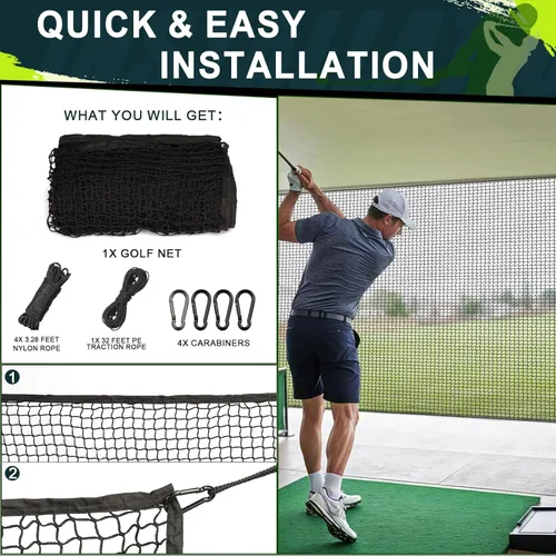 Vista 7 de Heavy Duty Golf Practice Net, High-Impact Golf Hitting Net for Indoor/Outdoor Use