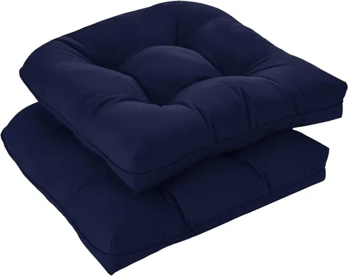 Vista 26 de downluxe Juego de 2 cojines para sillas de exterior para muebles de patio, cojines impermeables acolchados rellenos para muebles de patio, cojín