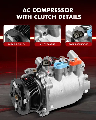 Vista 2 de Compresor con embrague apto para 2004-2008 para Acur-a TS-X, nuevo compresor de aire acondicionado GDSMOTU con embrague 10849T