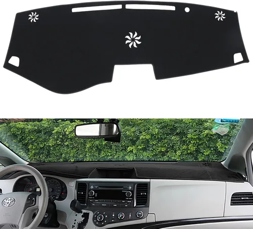 Vista 8 de Protector para tablero de automóvil Compatible con Toyota Sienna 2004 2005 2006 2007 2008 2009 2010 (Beige)