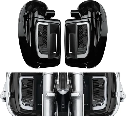 Carenados de Pierna Inferiores Ventilados Guantera con Luces de Señales de Giro LED Compatibles con Harley Touring CVO Street Glide FLHX Road Glide