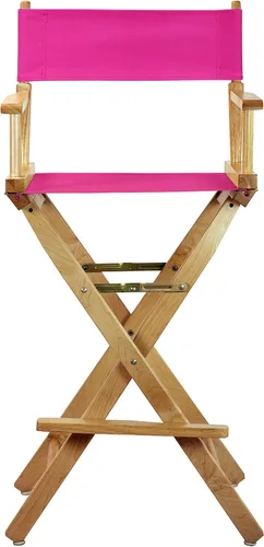 Vista 4 de Casual Home 230-00/021-30 Director Chair 30" - Bar Height Natural Frame/Magenta Canvas