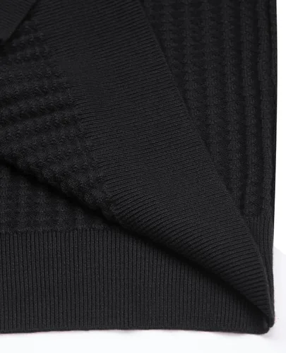 Vista 8 de Suéter de cuello alto para hombre, ajustado, cuello alto, suéter de manga larga, suéter térmico