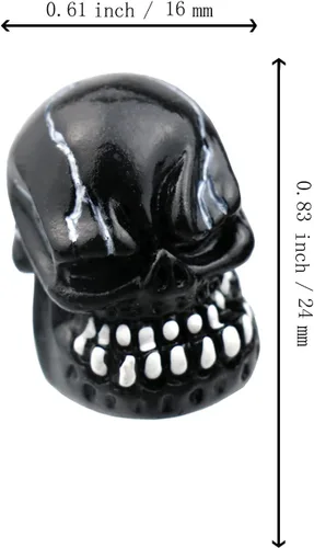 Vista 3 de Tapones de válvula de neumáticos para automóviles, a prueba de polvo, linda cabeza de calavera, ajuste universal para la mayoría de automóviles