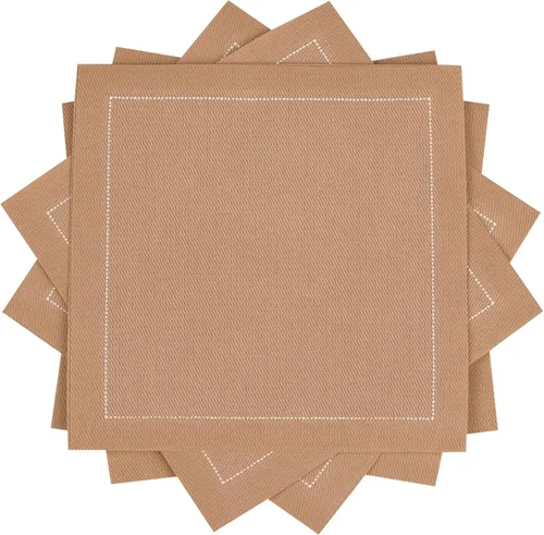 Vista 20 de Servilletas de cóctel de algodón blanco, 100% algodón, paquete de 50 unidades, 4.5 x 4.5 pulgadas, calidad de hotel, suaves y absorbentes, ideales
