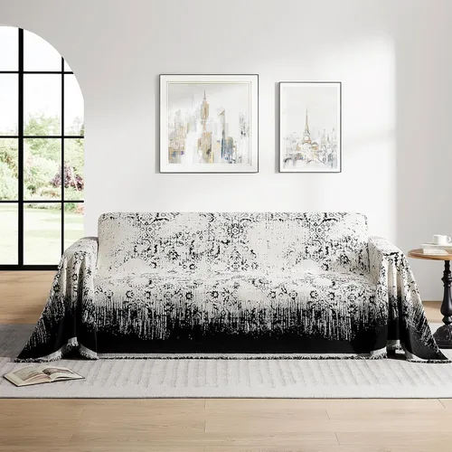 Vista 29 de Funda de sofá lavable para perros, funda para sofá de 2 cojines, funda de sofá modular de felpilla negra en forma de L, protector de muebles