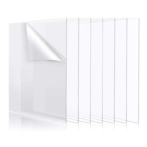 Vista 9 de YSTIME Hoja acrílica transparente de plexiglás de 12 x 12 pulgadas, tablero acrílico transparente con papel protector para manualidades, marco