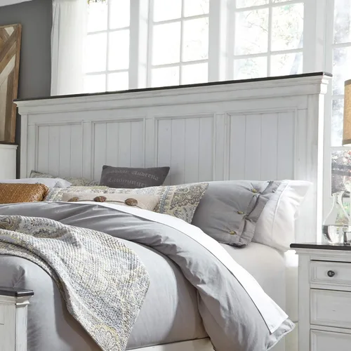 Vista 10 de Liberty Furniture Industries Allyson Park - Cama King con panel (32.7 x 34.6 x 24.4 in), color blanco
