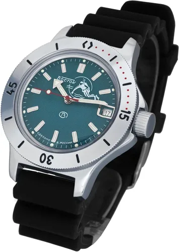 Vista 2 de VOSTOK Amphibian 120 Scuba Dude Diver - Reloj de pulsera militar ruso automático #120059, Casual