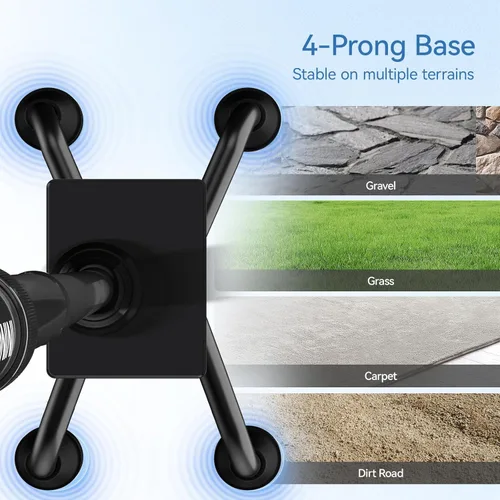 Vista 4 de KingPavonini Bastones para mujeres/hombres con segundo mango, bastón plegable y ajustable con base de 4 puntas, bastón cuádruple para estabilidad