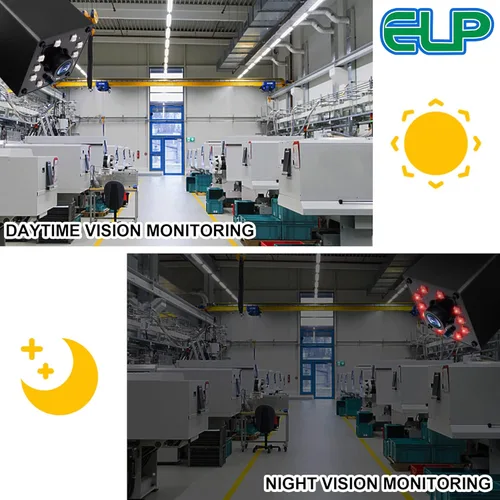 Vista 2 de ELP Cámara web infrarroja infrarroja IR de visión nocturna 1080P para computadora, laptop, Mac, Android, cámara de PC HD de alta velocidad con lente