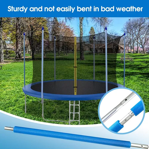 Vista 6 de Los postes universales de repuesto para cama elástica vienen con abrazaderas, tornillos y pernos, tapas de placta, se adapta a marco de trampolín