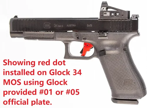 Vista 9 de Ade Advanced Optics Delta RD3-012 - Mira refleja punto rojo + placa de montaje óptica para pistola SW Smith Wesson MP/MP 2.0 Shield, montaje