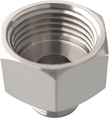 Vista 4 de Adaptador de manguera de agua de latón niquelado G 1/2 hembra a 3/8 macho convertidor de compresión reductor conector para grifo de cocina