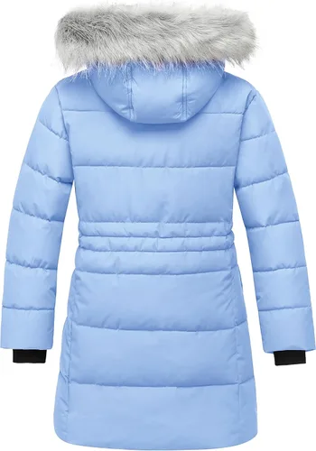 Vista 2 de ZSHOW Parka - Abrigo largo de invierno para niñas, chaqueta acolchada con capucha