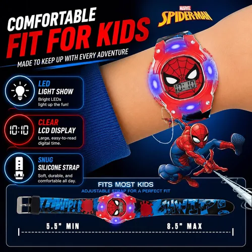 Vista 4 de Accutime - Reloj digital de cuarzo para niños y niñas con pantalla LCD, Negro & rojo
