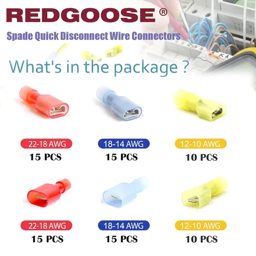 Vista 2 de 80 piezas de conectores de cable de desconexión rápida de pala, terminal de crimpado de cable macho y hembra de 22-10 AWG