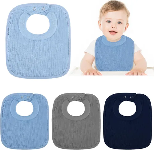Vista 7 de Twistover Baberos de alimentación para babeo y dentición, baberos de bebé con cuello acolchado y baberos absorbentes para baberos de bebé de 4 piezas