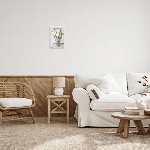 Vista 2 de Stupell Industries Jarra de hortensia blanca en francés Bodegón, diseñada por Stellar Design Studio Art, 10 x 15 pulgadas, placa de pared