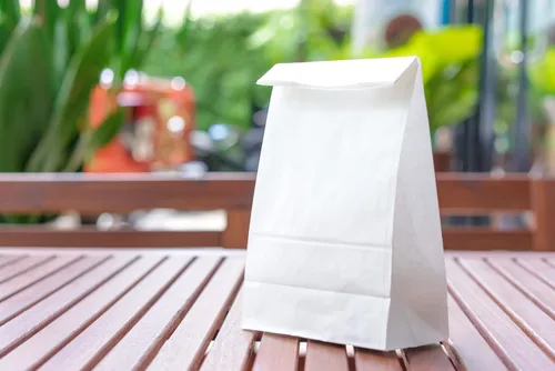 Vista 3 de Perfect Stix Bolsas de papel blanco kraft de 4 libras, paquete de 125 unidades (bolsa blanca de kraft 4-125)