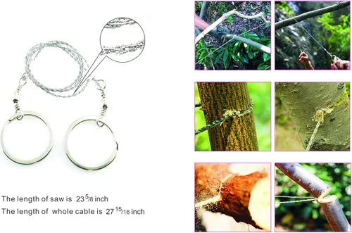 Vista 3 de Survival Kit with Windproof Matches (2.6") in Waterproof Case – 2 Thermal Blankets, Fire Rope (1.2"x5.2"), Mini Knife, Wire Saw, 14-in-1 Tool – Bug