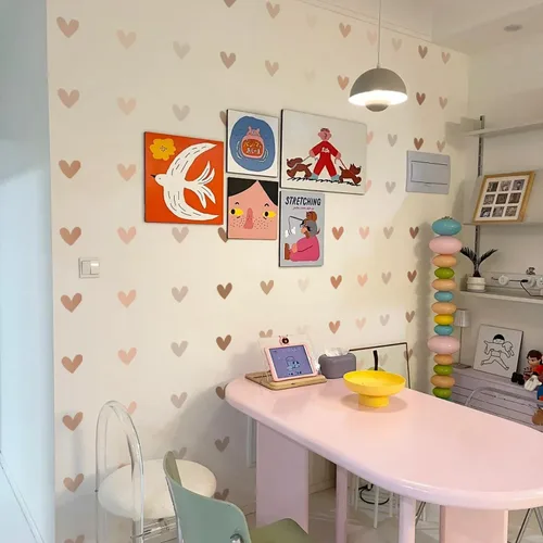 Vista 5 de QUCHENG Vinilos de Pared Boho para Dormitorio de Niñas, Calcomanías Extraíbles para Guardería, Decoración de Habitación para Niños, Murales