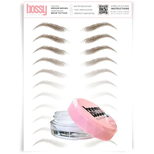 Vista 159 de Brows by Bossy Tatuaje temporal para cejas 8 colores y 6 estilos adhesivos impermeables para cejas, tatuajes falsos para el cabello como pelar