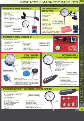 Vista 6 de HHIP 4400-0025 Indicador de dial de 1" y conjunto trasero magnético